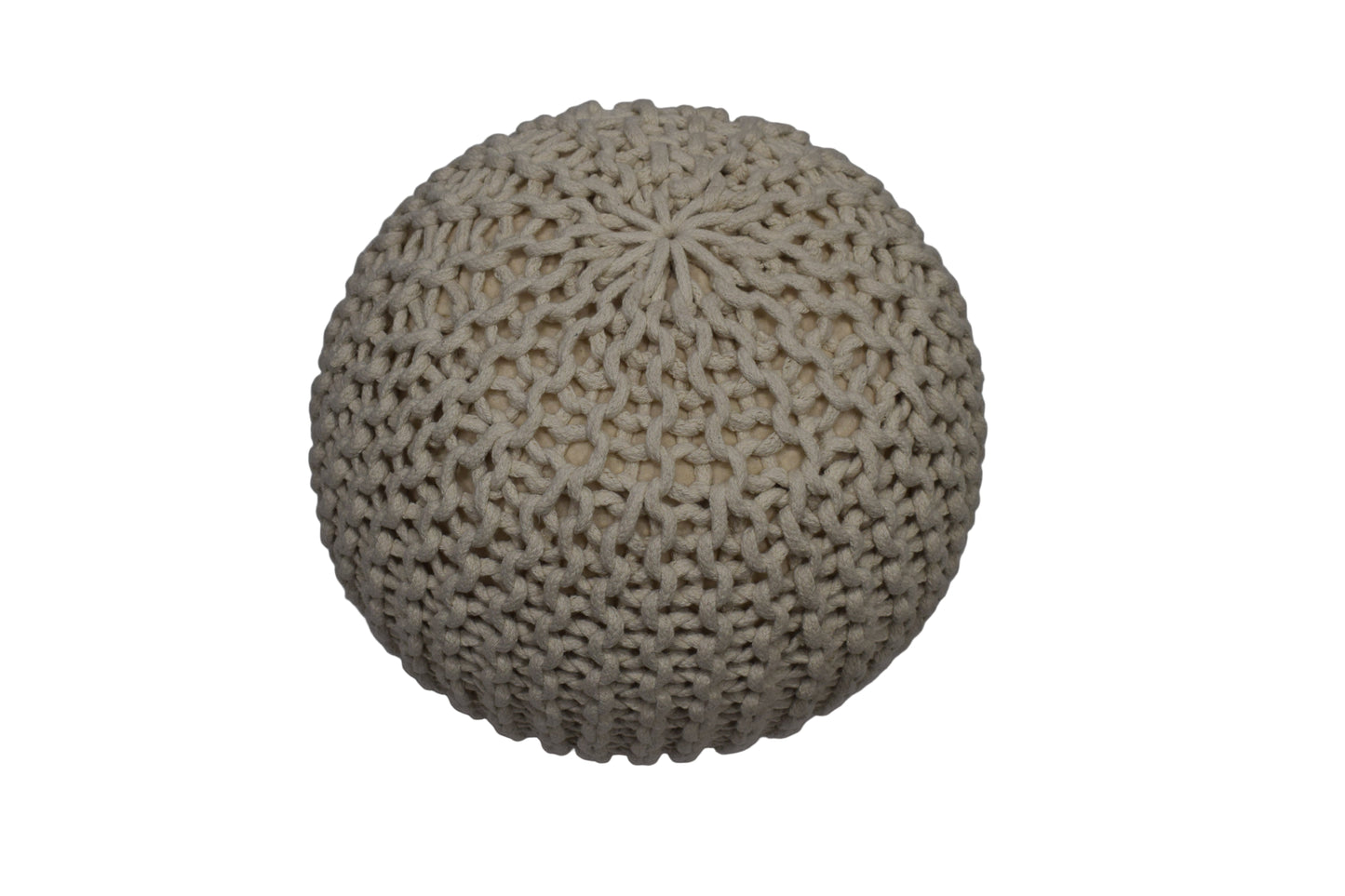 Puff Crema de Algodón Dori Tejido a Mano