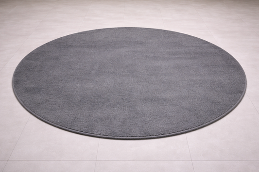 Alfombra redonda Sintetica Gris - Lavable