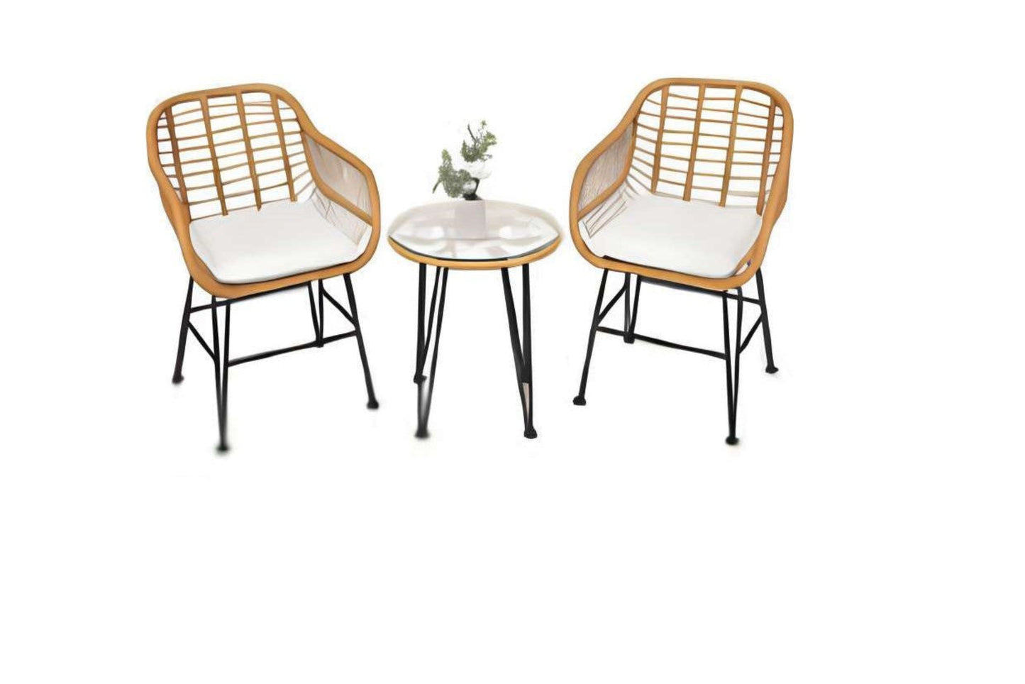 Juego de bistró de ratán para exterior de 3 piezas.