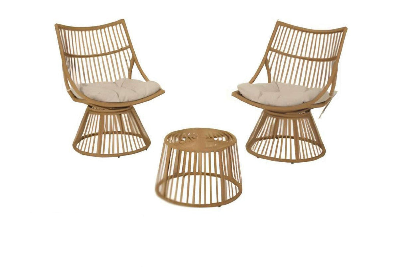 Conjunto salón de ratán de 3 piezas.