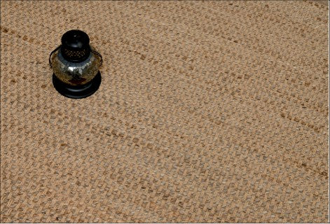 Alfombra Dhurrie de Yute Hecha a Mano – Borde Acabado