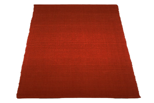 Alfombra de Playa Tejida a Mano Llama del Atardecer en Naranja Intenso