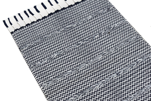 Alfombra Dhurrie de Algodón – Con Borde y Flecos