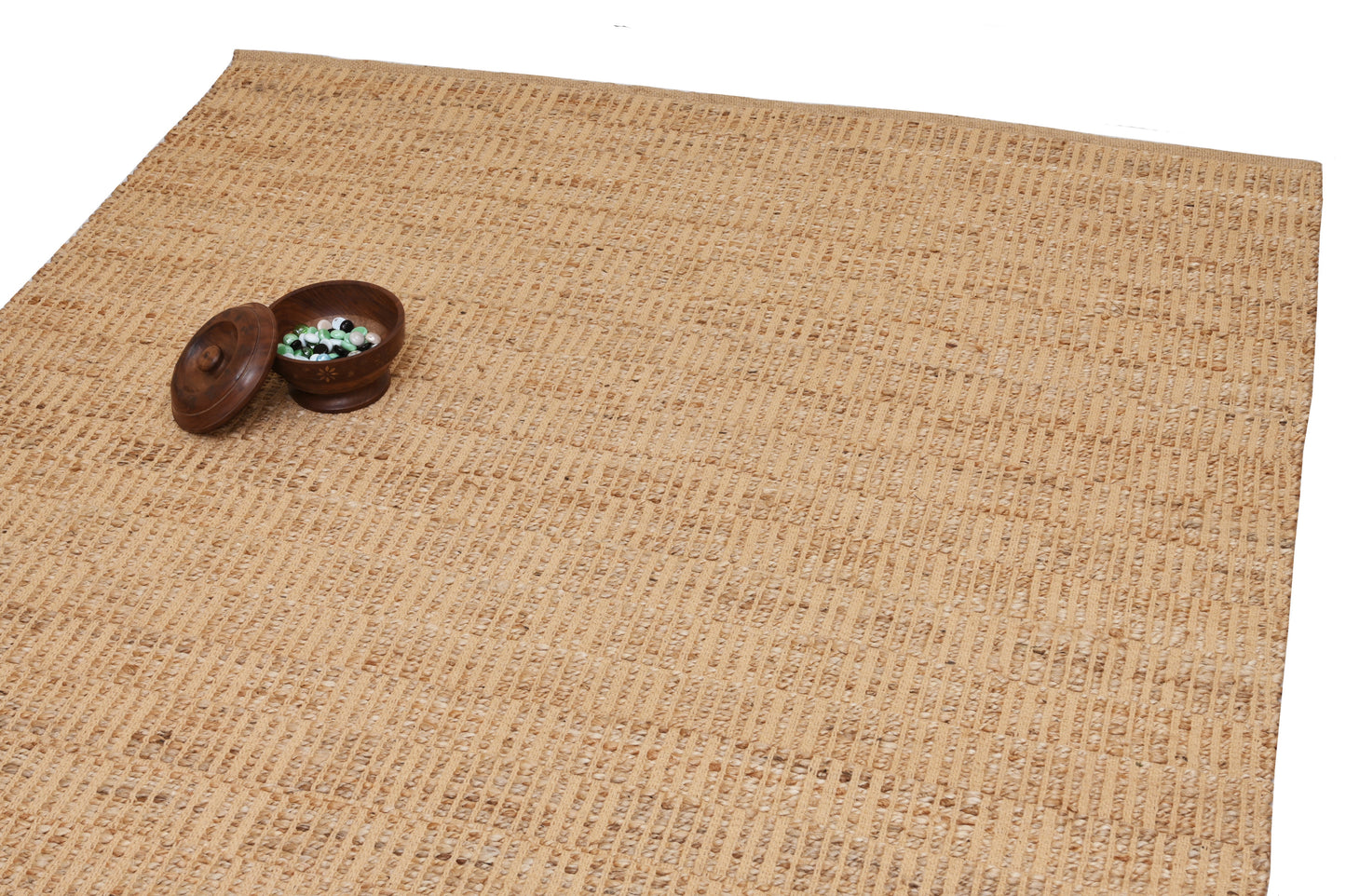 Alfombra Dhurrie de Yute Hecha a Mano – Borde Acabado