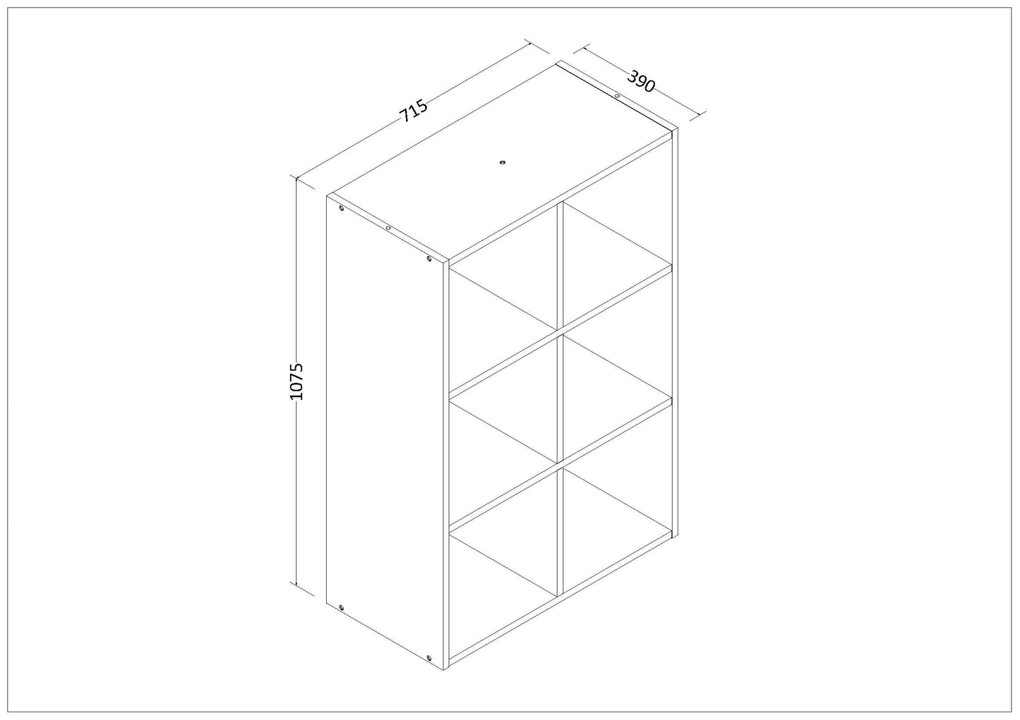 Cubo de Almacenamiento de 6 Compartimentos