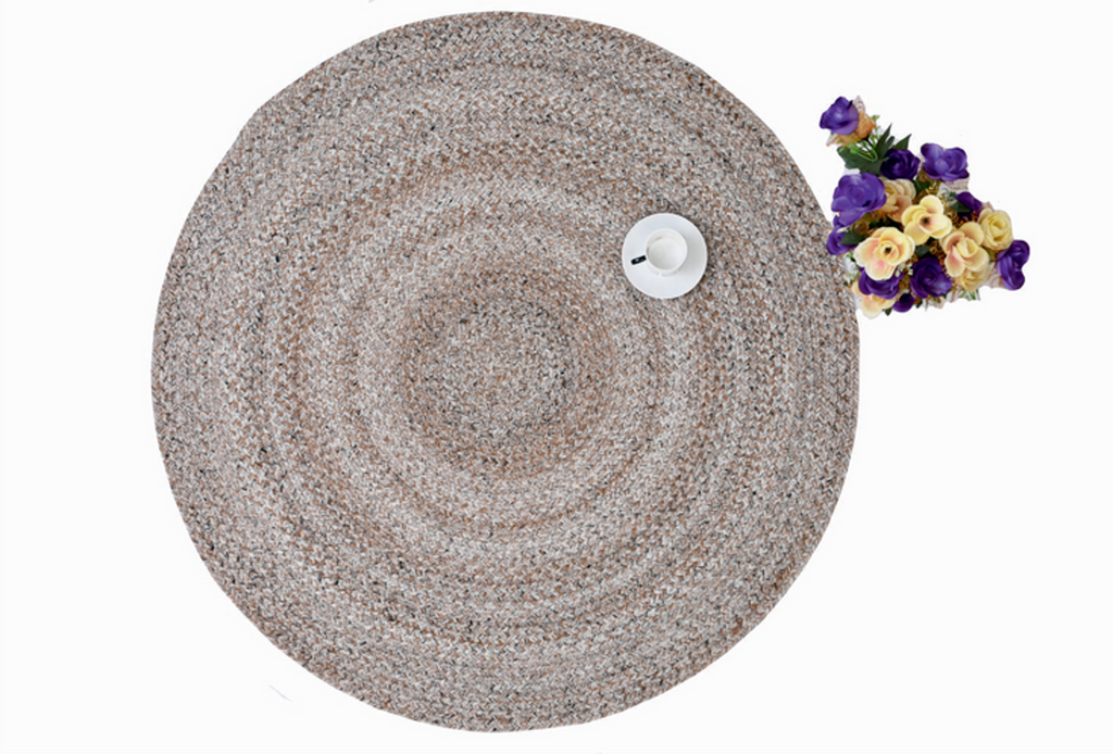 Alfombra Redonda de Hilo PET – Reciclada y Resistente | Cream/Ivory