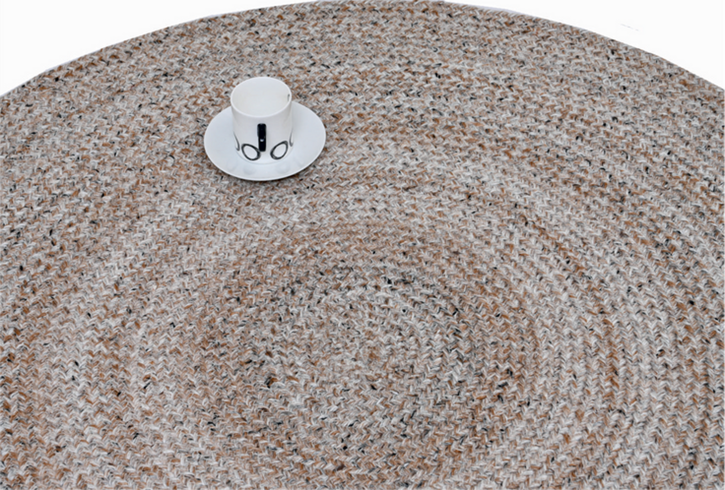 Alfombra Redonda de Hilo PET – Reciclada y Resistente | Cream/Ivory