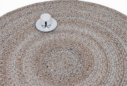 Alfombra Redonda de Hilo PET – Reciclada y Resistente | Cream/Ivory