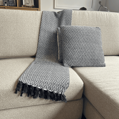 Manta de algodon tejida a mano