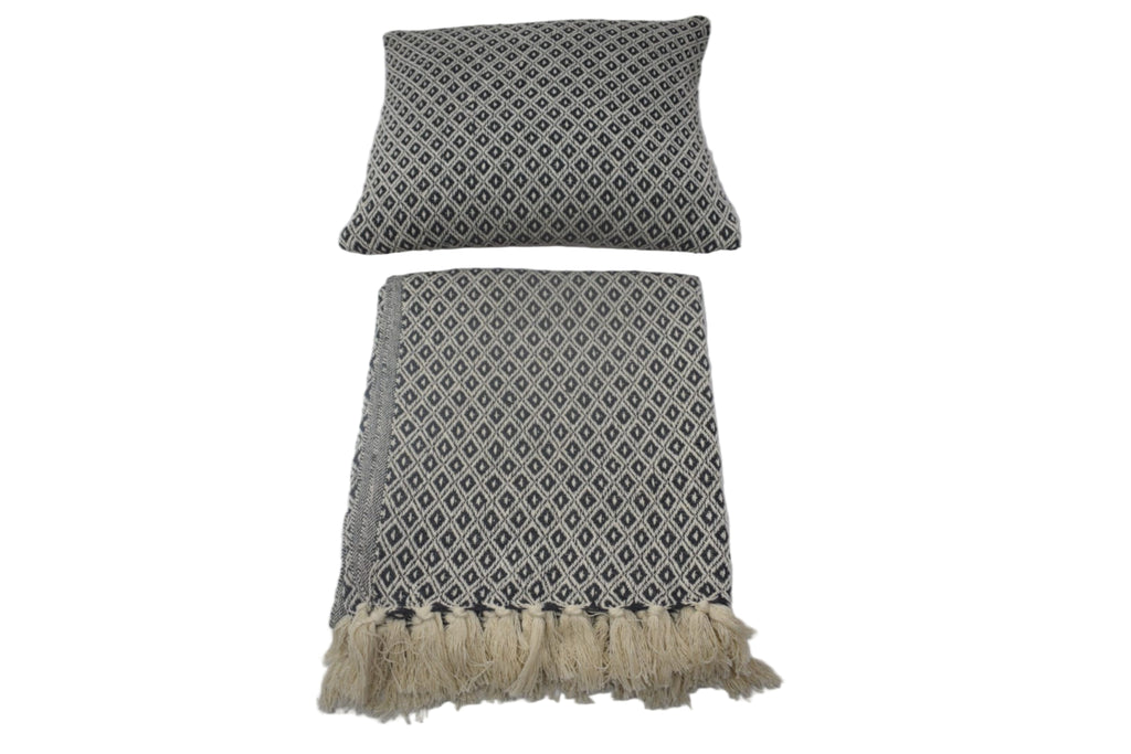 Manta de algodon tejida a mano