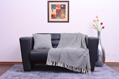 Manta de algodon tejida a mano