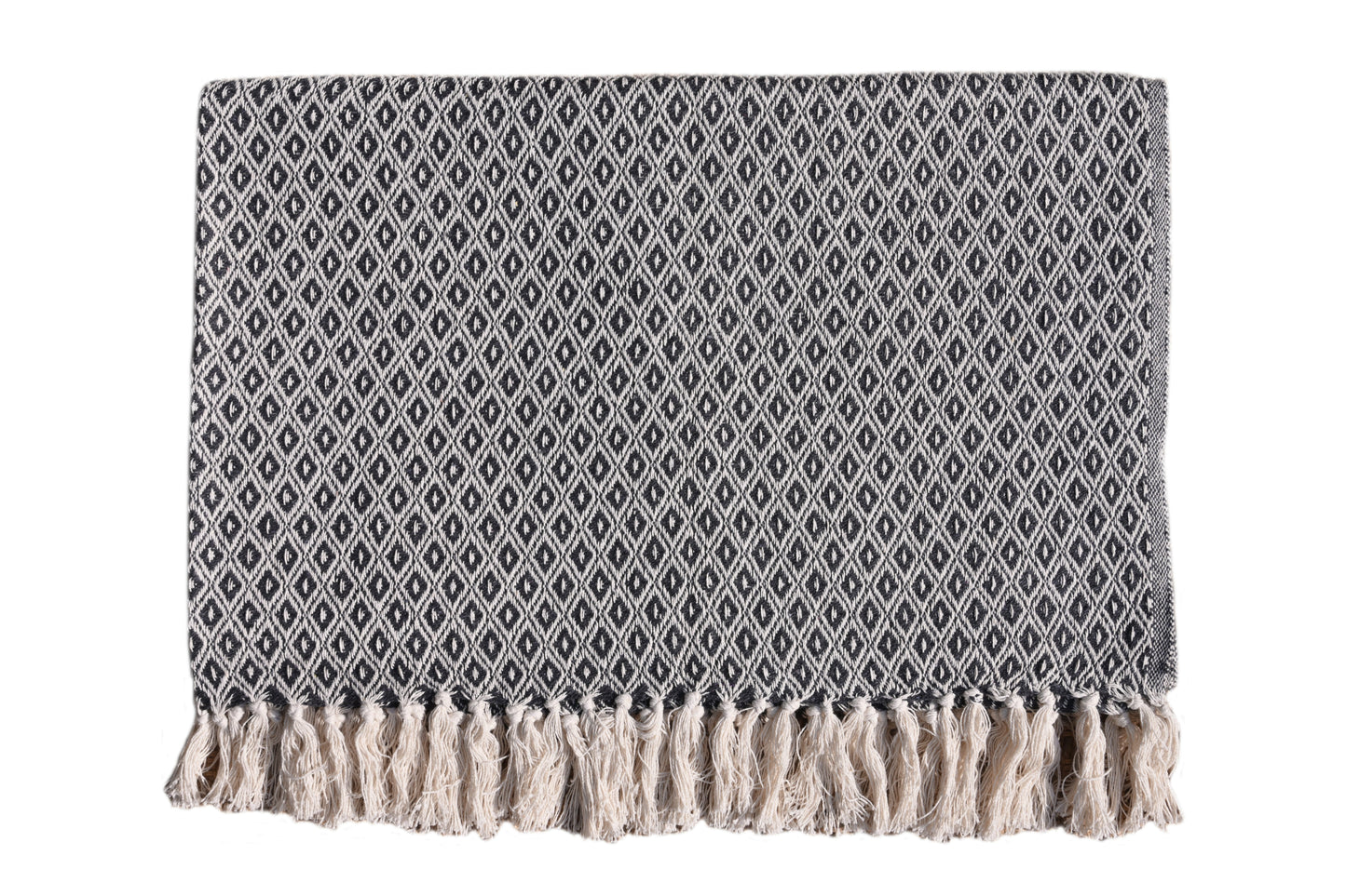 Set de Manta y 2 Cojines de Algodón Tejida a Mano