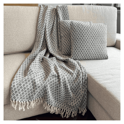 Manta de algodon tejida a mano