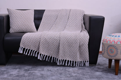 Manta de algodon tejida a mano