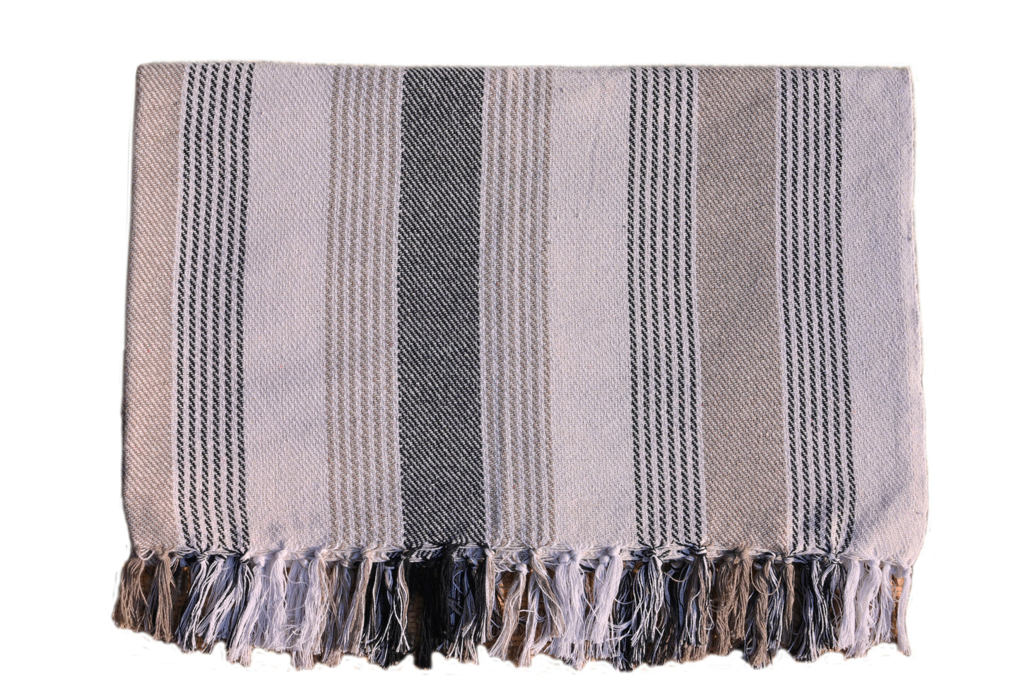 Set de Manta y 2 Cojines de Algodón Tejida a Mano