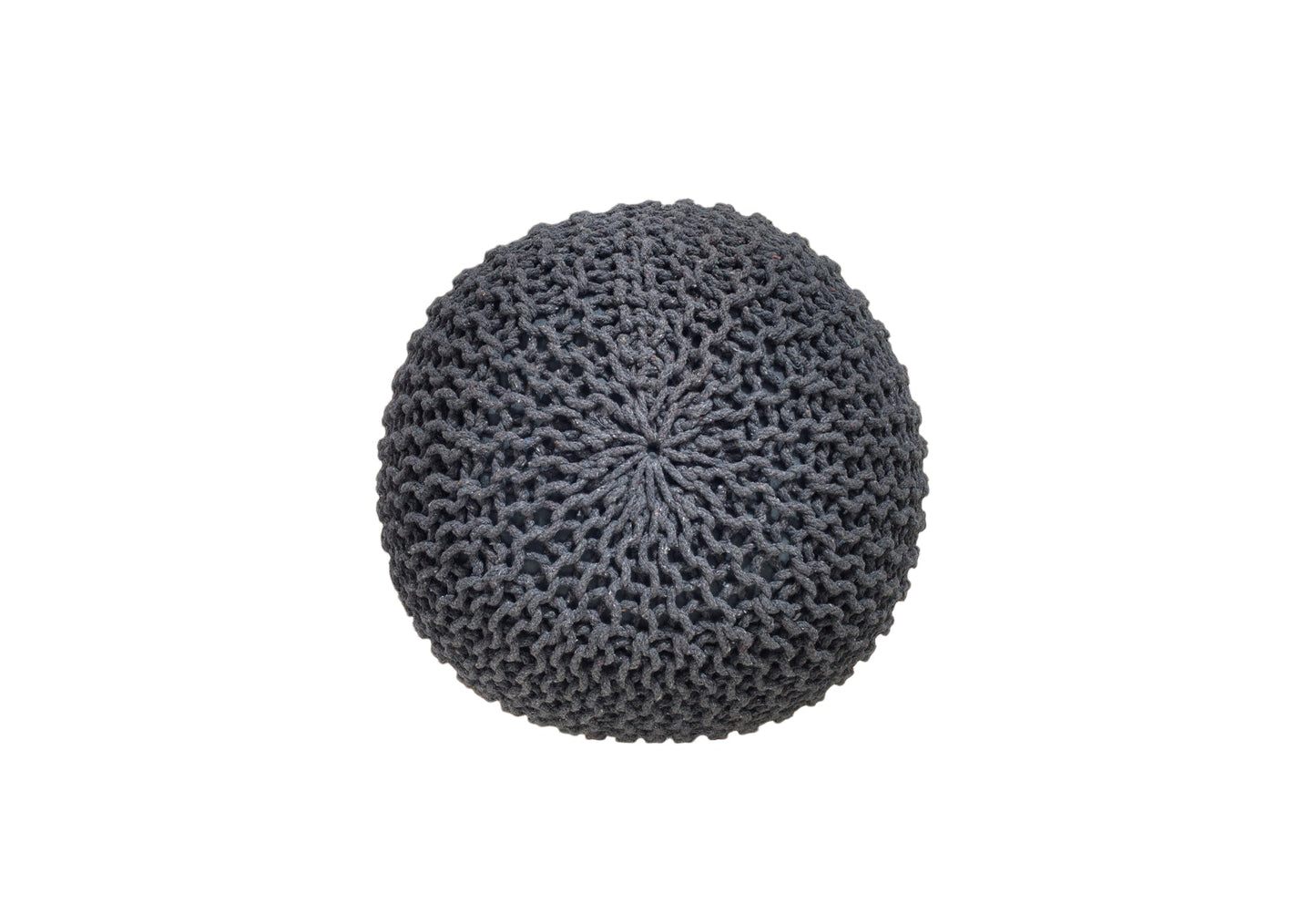 Puff Gris Claro de Algodón Dori Tejido a Mano