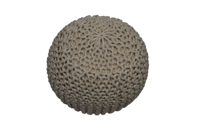 Puff Crema de Algodón Dori Tejido a Mano