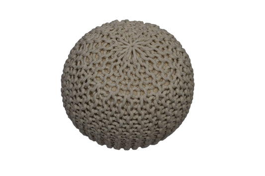 Puff Crema de Algodón Dori Tejido a Mano