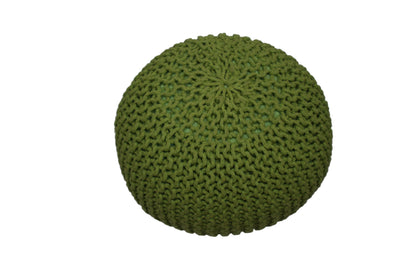 Puff Verde Claro de Algodón Dori Tejido a Mano