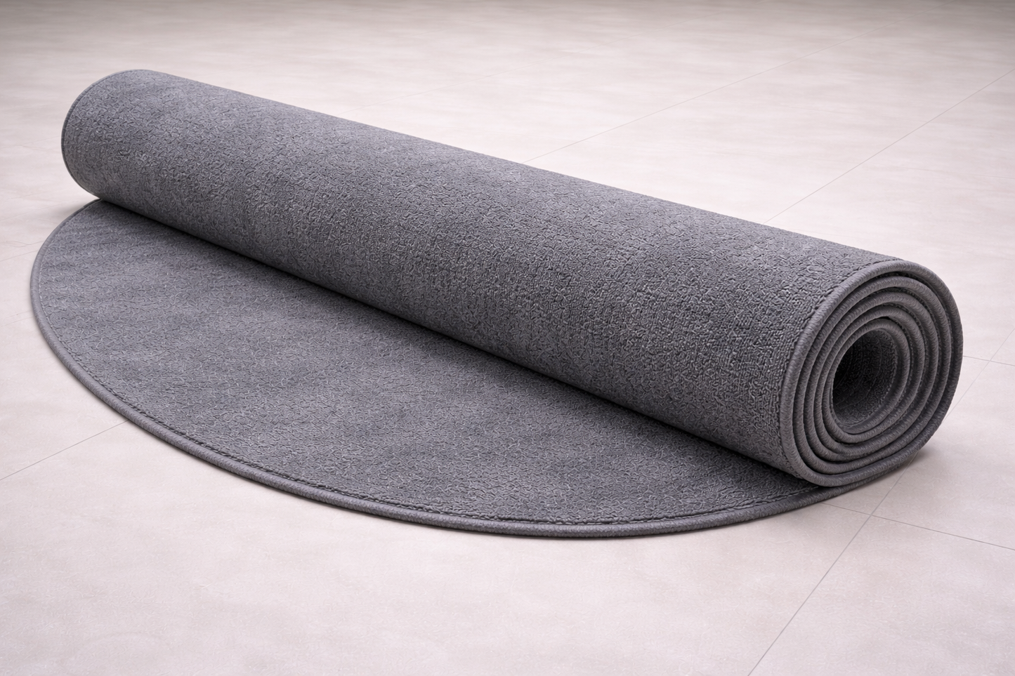 Alfombra redonda Sintetica Gris - Lavable