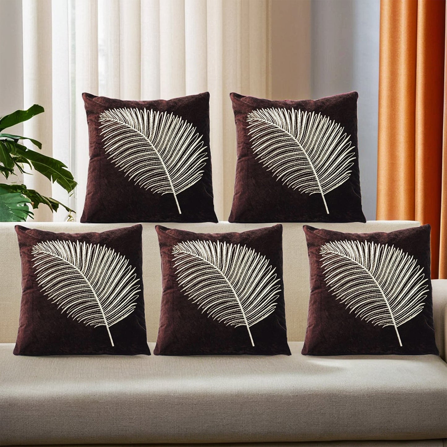 Funda de Cojín con Hojas