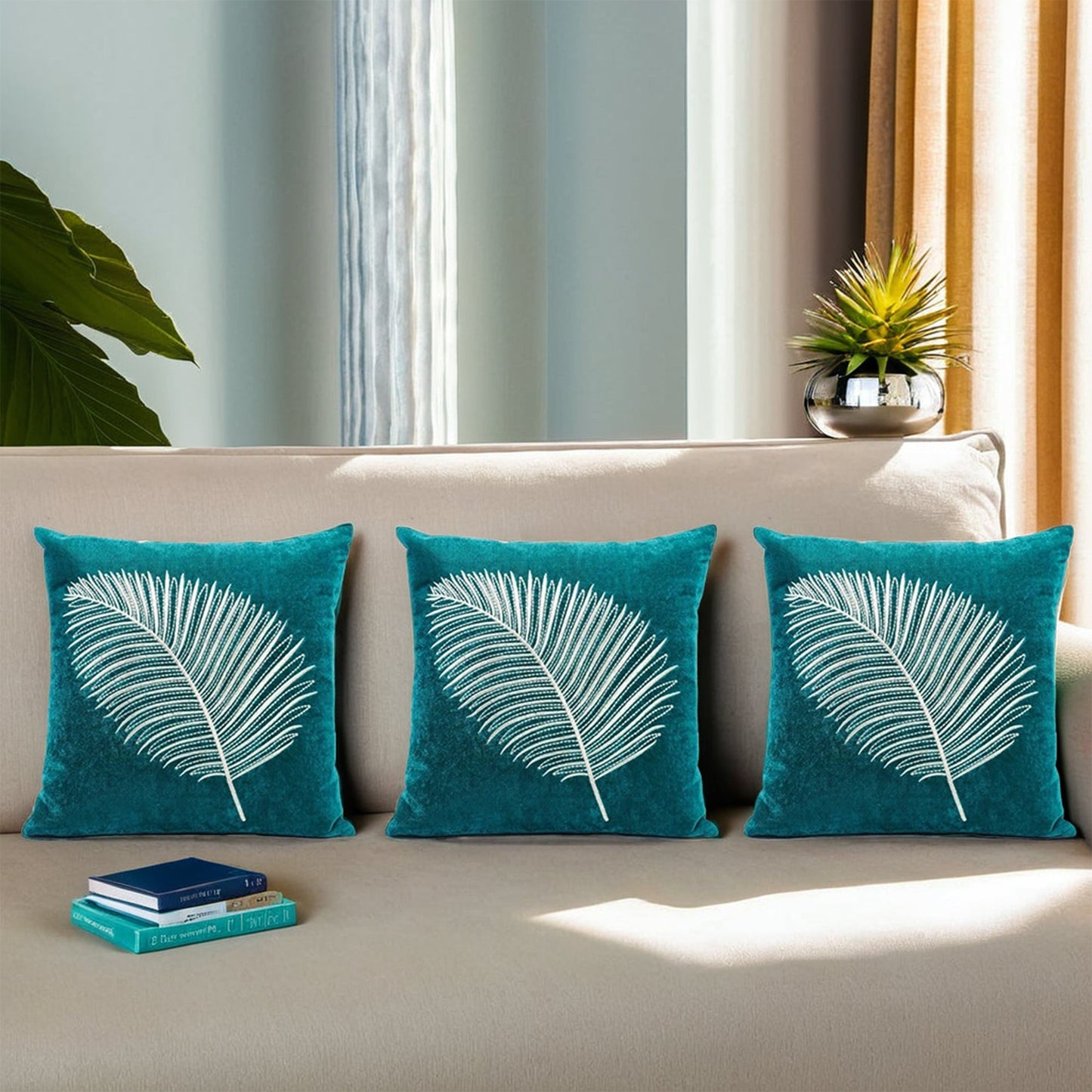 Funda de Cojín con Hojas