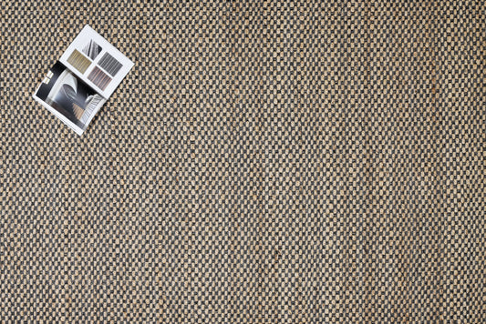 Alfombra de Yute y Algodón a Cuadros – Borde Acabado