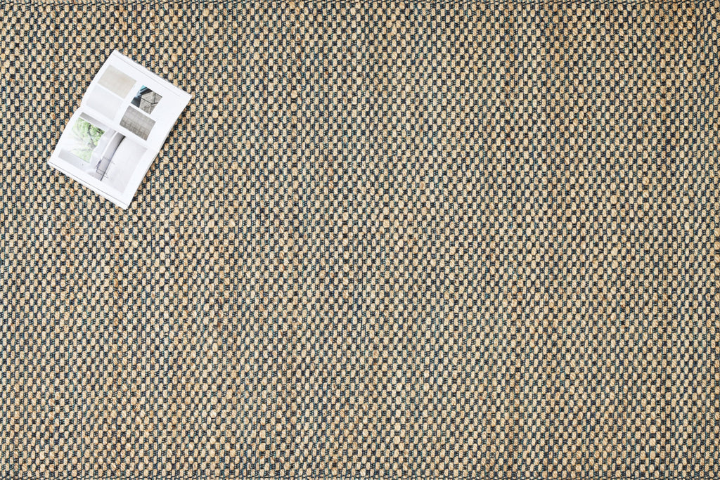Alfombra de Yute y Algodón a Cuadros – Borde Acabado