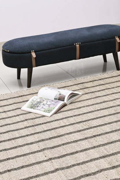 Alfombra de Pasto Marino a Rayas – Borde Acabado