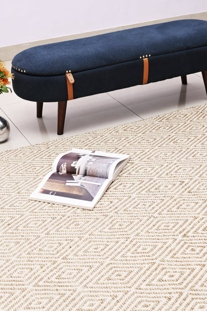 Alfombra de Pasto Marino con Patrón de Diamante – Borde Acabado