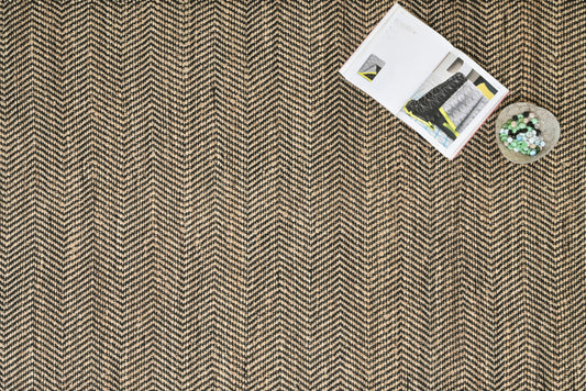 Alfombra Dhurrie de Yute Hecha a Mano – Borde Acabado