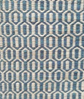 Alfombra durrie de lana tejida a mano – patrón de diamantes Azul