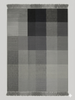 Alfombra durrie de lana tejida a mano – patrón de cuadros en gris y negro