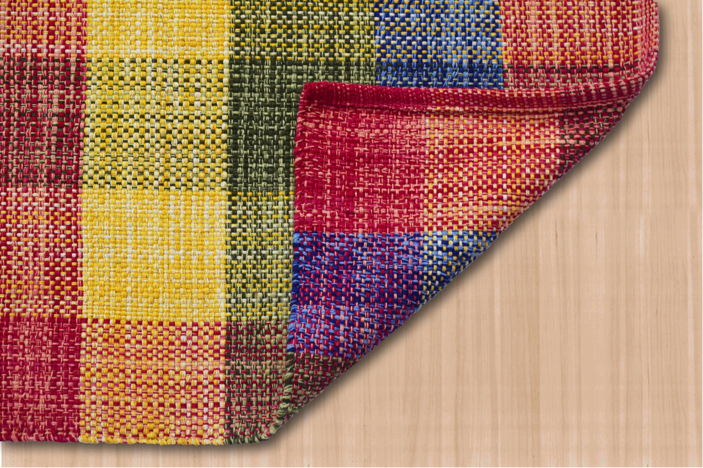 Alfombra de Algodón a Cuadros – Tejido con Borde