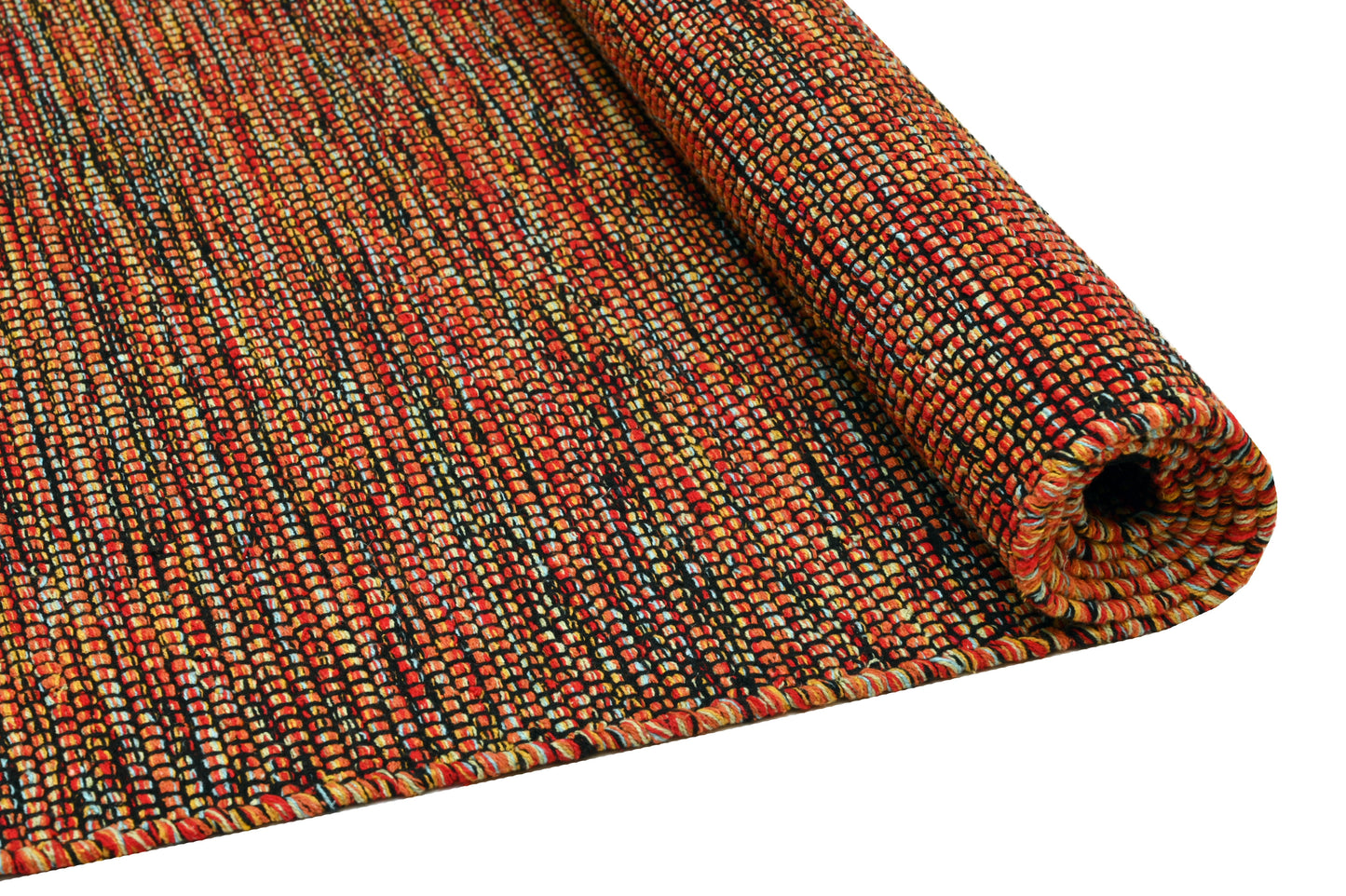 Alfombra de Algodón Multicolor con Borde Negro