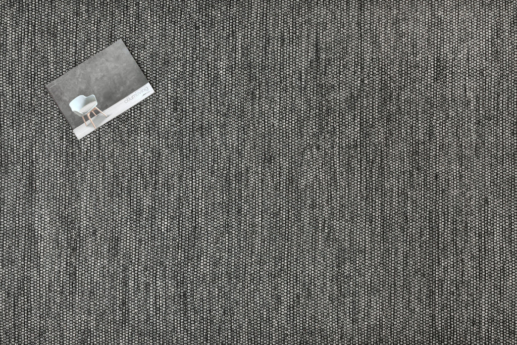 Alfombra de Algodón Gris con Borde Negro