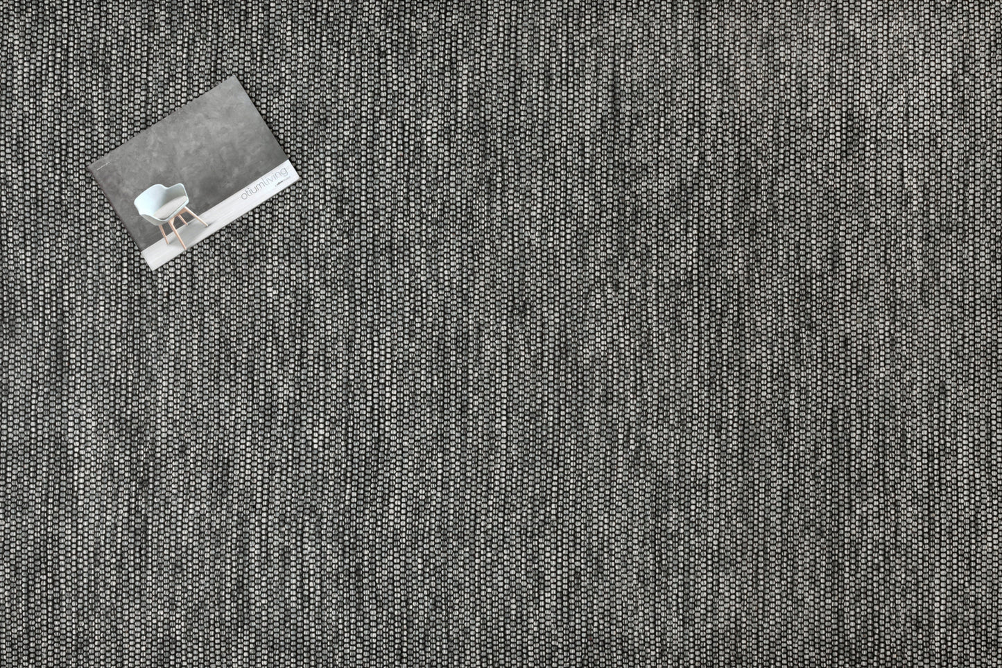 Alfombra de Algodón Gris con Borde Negro