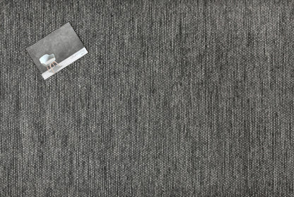 Alfombra de Algodón Gris con Borde Negro