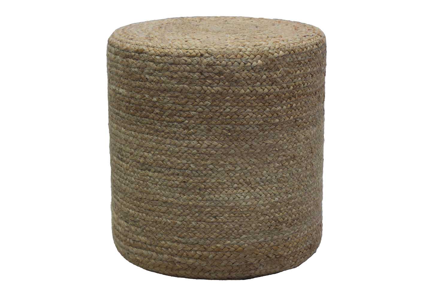 Puff Redondo de Yute Natural Tejido a Mano