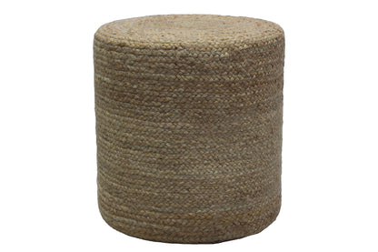 Puff Redondo de Yute Natural Tejido a Mano