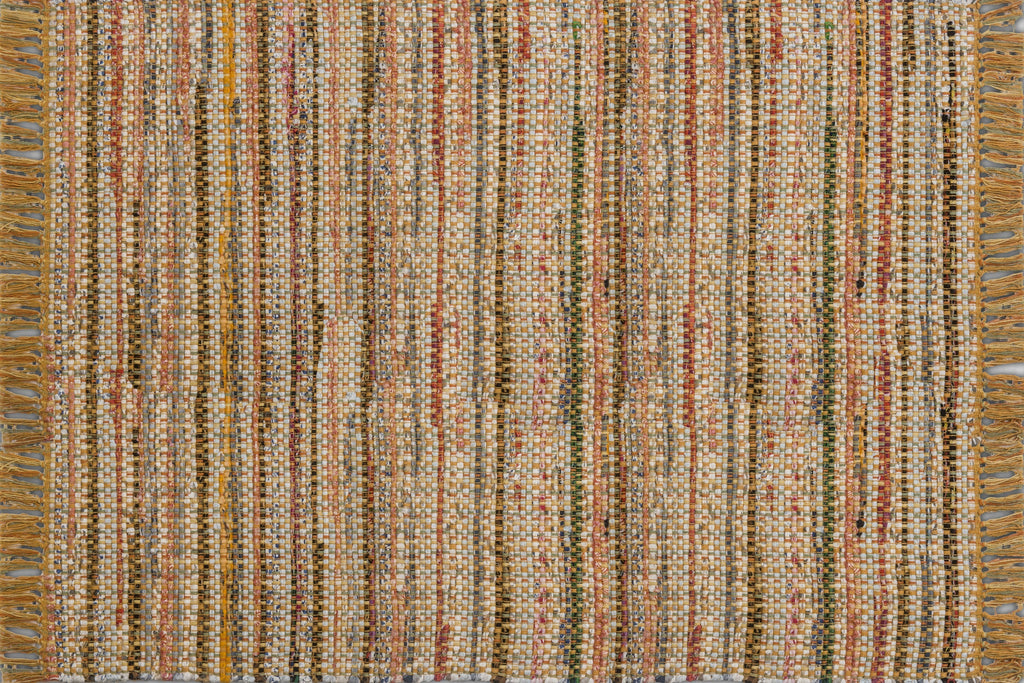 Alfombra Chindi Estampada Amarilla con Flecos