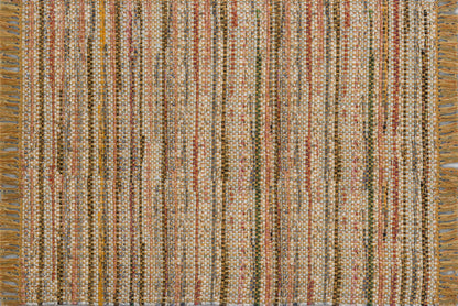 Alfombra Chindi Estampada Amarilla con Flecos