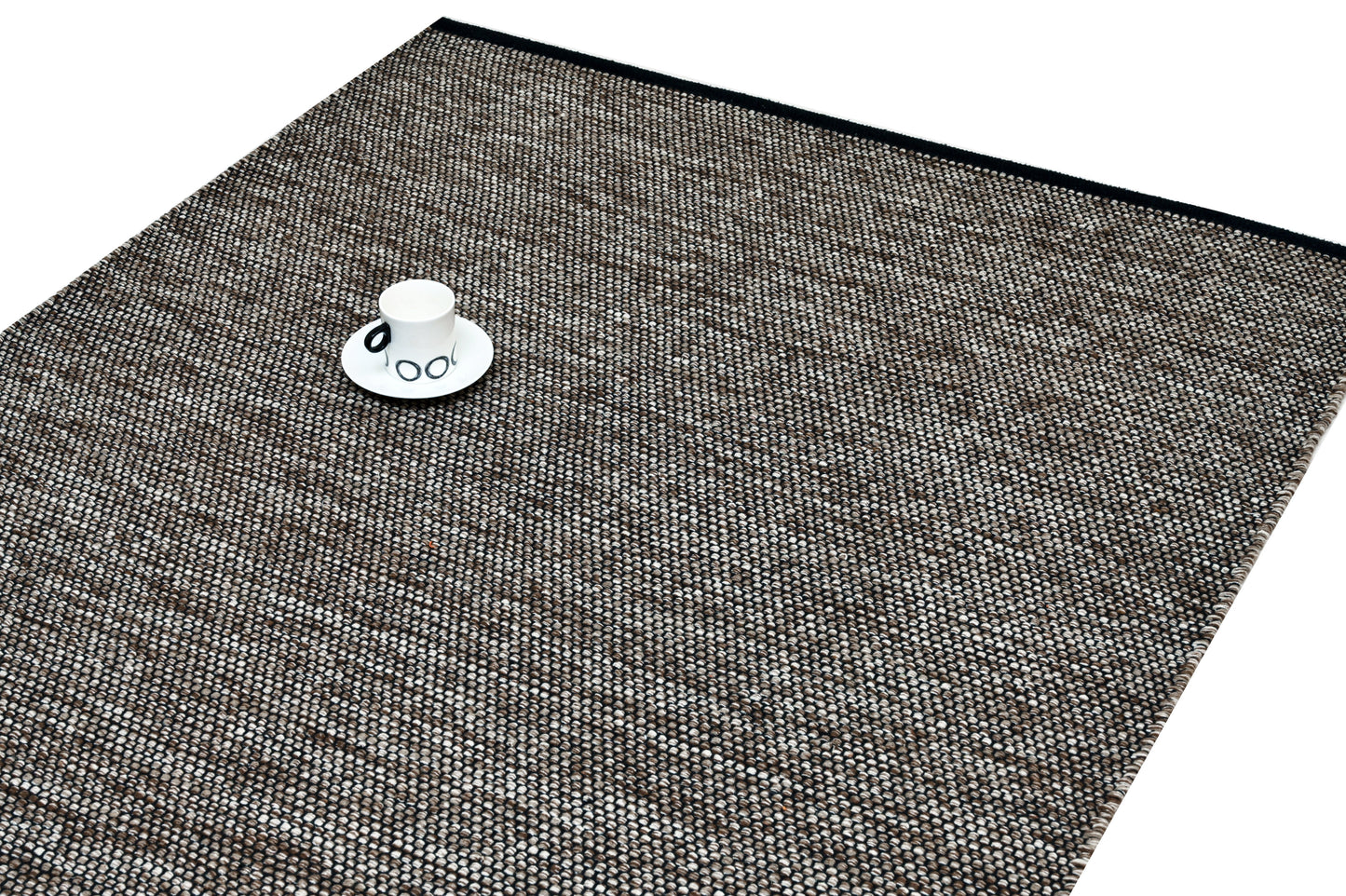 Alfombra de Algodón Marrón con Borde Negro