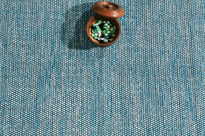 Alfombra de Algodón Turquesa con Borde Negro