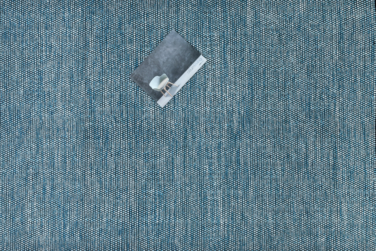 Alfombra de Algodón Turquesa con Borde Negro