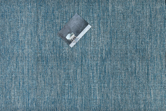 Alfombra de Algodón Turquesa con Borde Negro