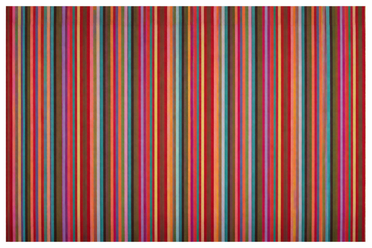 Alfombra durrie de lana tejida a mano – patrón de rayas (colores surtidos)