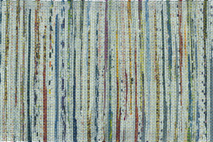 Alfombra Chindi Estampada Verde con Borde