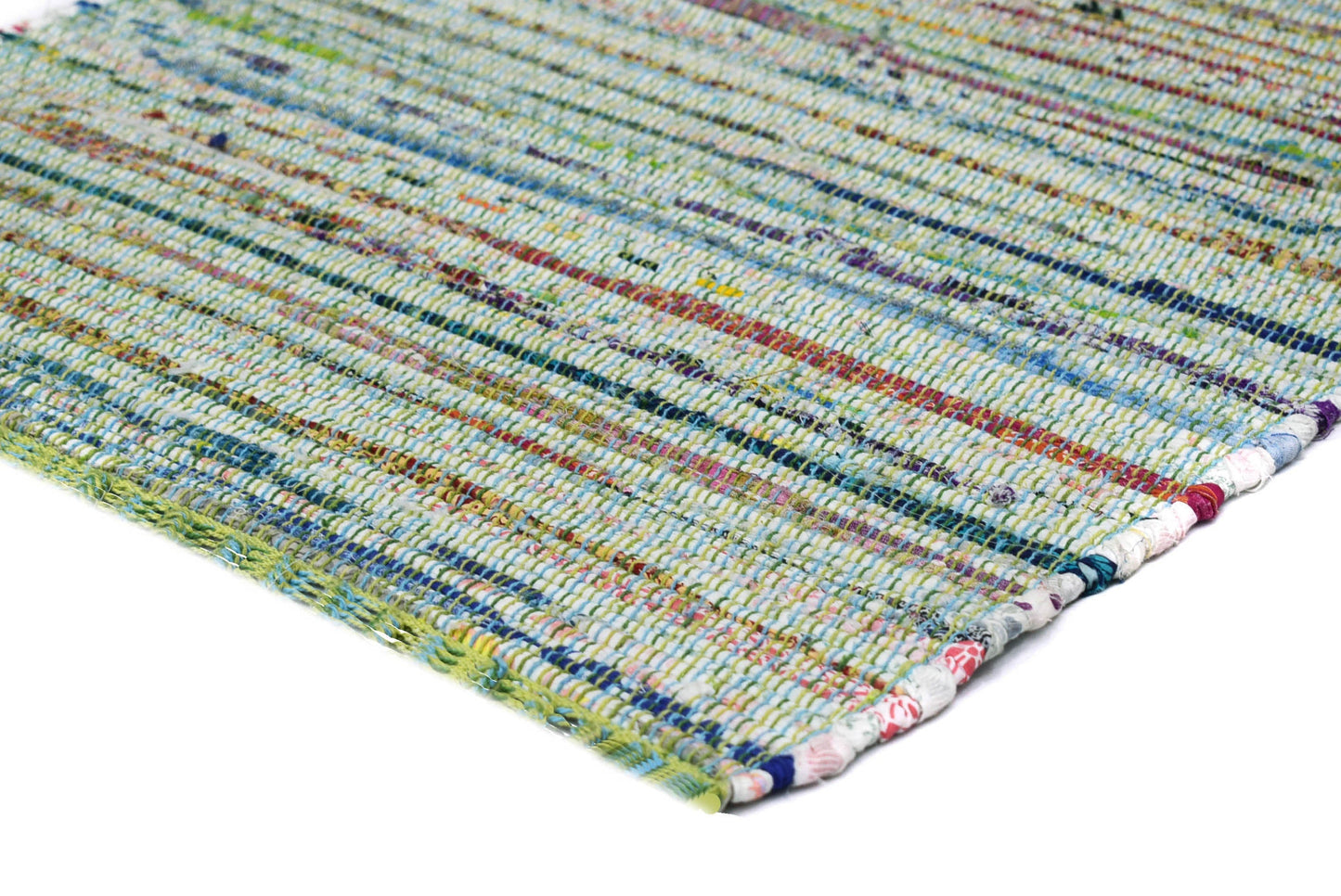 Alfombra Chindi Estampada Verde con Borde