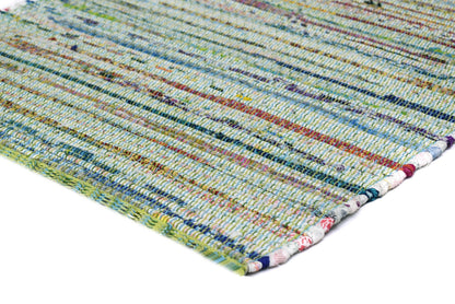 Alfombra Chindi Estampada Verde con Borde